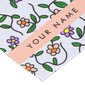 Kleurrijke bloemen, blauwe achtergrond, Sinaasappe Korte Tafelloper (Hoek)