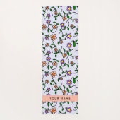 Kleurrijke bloemen, blauwe achtergrond, Sinaasappe Yogamat (Achterkant)