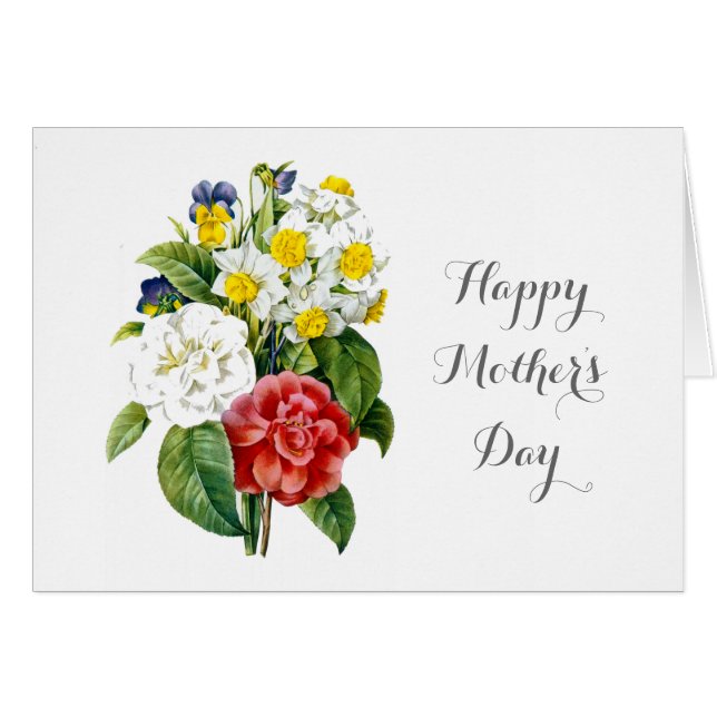  kleurrijke bloemen blij moederdag (Voorkant Horizontaal)