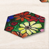 kleurrijke bloemen bloeien kartonnen onderzetters (Schuin)