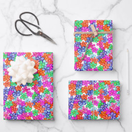 Kleurrijke Bloemen Bloem Illustratie Patroon Inpakpapier Vel