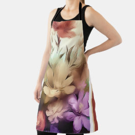 Kleurrijke Bloemen Bloemen Alles-Over Print Schort
