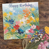 Kleurrijke Bloemen  Bloemen Happy Birthday Kaart