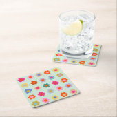 Kleurrijke Bloemen Bloemen Kartonnen Onderzetters (Insitu)