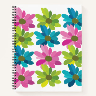 Kleurrijke Bloemen Bloemen Notitieboek