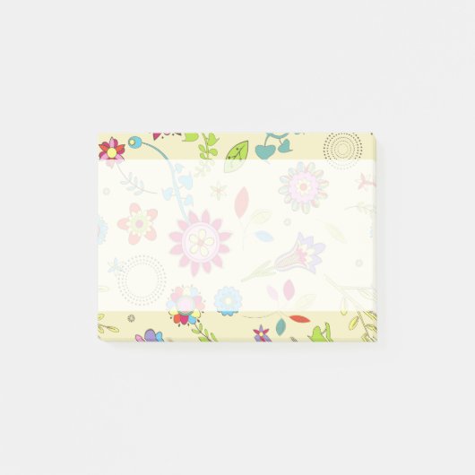 Kleurrijke bloemen, bloemen, patroon van bloemen post-it® notes (Voorkant)