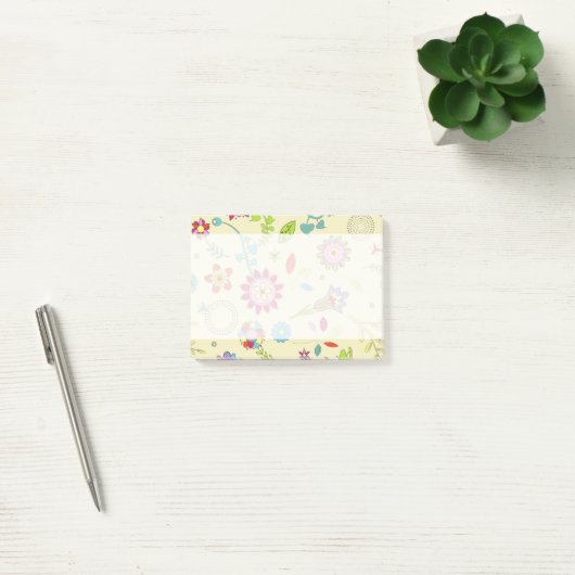 Kleurrijke bloemen, bloemen, patroon van bloemen post-it® notes (Kantoor)