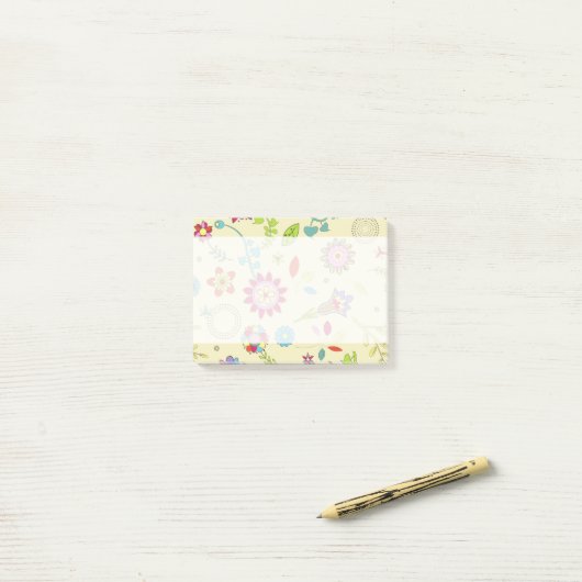 Kleurrijke bloemen, bloemen, patroon van bloemen post-it® notes (Op bureau)