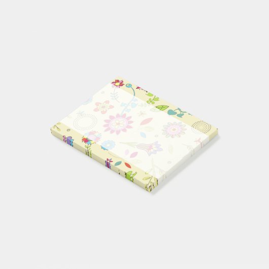 Kleurrijke bloemen, bloemen, patroon van bloemen post-it® notes (Schuin)