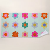 Kleurrijke Bloemen Bloemen Strandlaken (Voorkant)