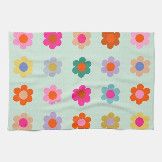 Kleurrijke Bloemen  Bloemen Theedoek (Horizontaal)
