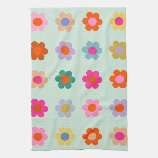 Kleurrijke Bloemen Bloemen Theedoek (Verticaal)