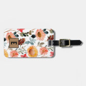 Kleurrijke bloemen bloemenmonogram bagagelabel (Voorkant horizontaal)