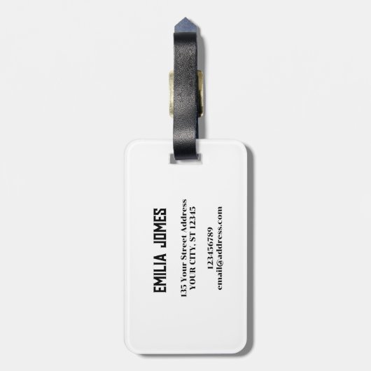 Kleurrijke bloemen bloemenmonogram bagagelabel (Achterkant verticaal)