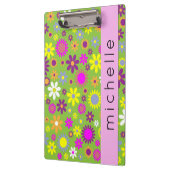 Kleurrijke bloemen, bloemenpatroon, Jouw naam Klembord (Links)