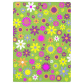 Kleurrijke bloemen, bloemenpatroon, Jouw naam Klembord (Achterkant)