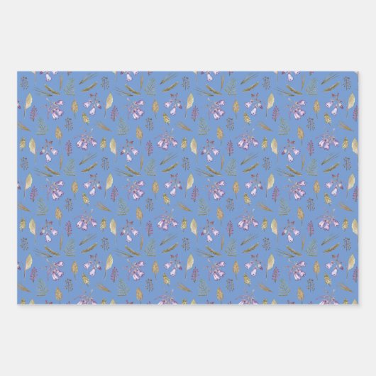 Kleurrijke bloemen bloementuin naadloos patroon inpakpapier vel (Voorkant 3)