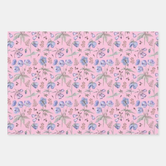 Kleurrijke bloemen bloementuin naadloos patroon inpakpapier vel (Voorkant 2)