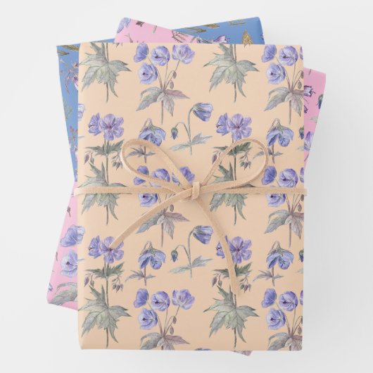 Kleurrijke bloemen bloementuin naadloos patroon inpakpapier vel (In situ)