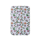 Kleurrijke bloemen, bloemmotief, groen, boho badmat (Voorkant Verticaal)