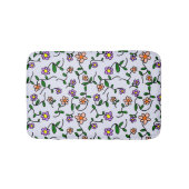 Kleurrijke bloemen, bloemmotief, groen, boho badmat (Voorkant)