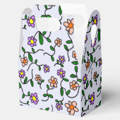 Kleurrijke bloemen, bloemmotief, groen, boho bedankdoosjes (Geopend)