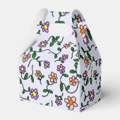 Kleurrijke bloemen, bloemmotief, groen, boho bedankdoosjes (Voorkant Zijde)