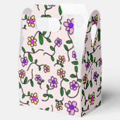 Kleurrijke bloemen, bloemmotief, groen, boho bedankdoosjes (Geopend)