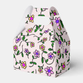 Kleurrijke bloemen, bloemmotief, groen, boho bedankdoosjes (Voorkant Zijde)