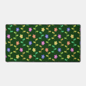 Kleurrijke bloemen, bloemmotief, groen, boho bureaumat (Voorkant)