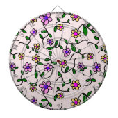 Kleurrijke bloemen, bloemmotief, groen, boho dartbord (Voorkant)