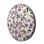 Kleurrijke bloemen, bloemmotief, groen, boho dartbord (Voorkant Rechts)