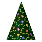 Kleurrijke bloemen, bloemmotief, groen, boho feesthoedjes (Links)