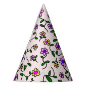 Kleurrijke bloemen, bloemmotief, groen, boho feesthoedjes (Links)