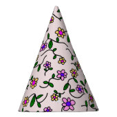 Kleurrijke bloemen, bloemmotief, groen, boho feesthoedjes (Rechts)