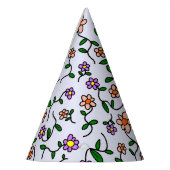 Kleurrijke bloemen, bloemmotief, groen, boho feesthoedjes (Links)