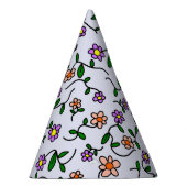 Kleurrijke bloemen, bloemmotief, groen, boho feesthoedjes (Rechts)