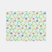 Kleurrijke bloemen, bloemmotief, groen, boho fleece deken (Voorkant (Horizontaal))