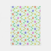 Kleurrijke bloemen, bloemmotief, groen, boho fleece deken (Voorkant)