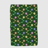 Kleurrijke bloemen, bloemmotief, groen, boho golfhanddoek (Voorkant)