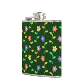 Kleurrijke bloemen, bloemmotief, groen, boho heupfles (Links)