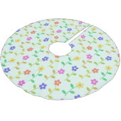 Kleurrijke bloemen, bloemmotief, groen, boho kerstboom rok (Gekanteld)