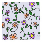 Kleurrijke bloemen, bloemmotief, groen, boho kubus (Voorkant)