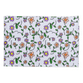 Kleurrijke bloemen, bloemmotief, groen, boho kussensloop (Achterkant)