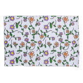 Kleurrijke bloemen, bloemmotief, groen, boho kussensloop (Voorkant)