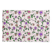 Kleurrijke bloemen, bloemmotief, groen, boho kussensloop (Achterkant)