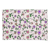 Kleurrijke bloemen, bloemmotief, groen, boho kussensloop (Voorkant)