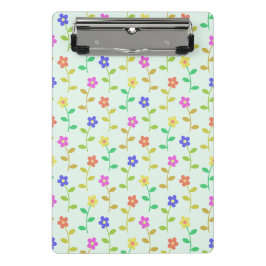 Kleurrijke bloemen, bloemmotief, groen, boho mini klembord