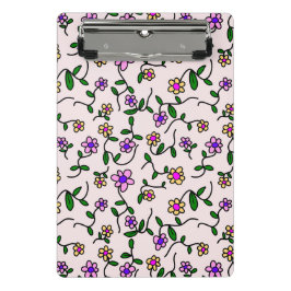 Kleurrijke bloemen, bloemmotief, groen, boho mini klembord