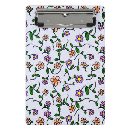 Kleurrijke bloemen, bloemmotief, groen, boho mini klembord